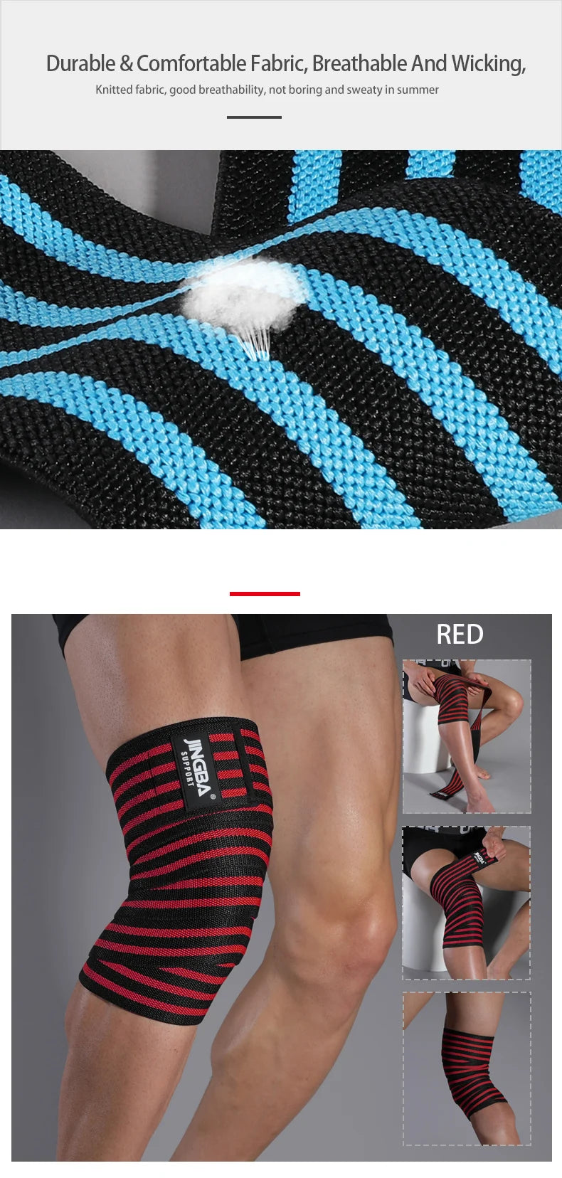 Kniebandagen 2025: JASONTUTU 1 PC Knee Wraps Men Fitness Weight Lifting - Elastic Bandage Compression Knee Support Sports Strap Protector Bands Pad Collection