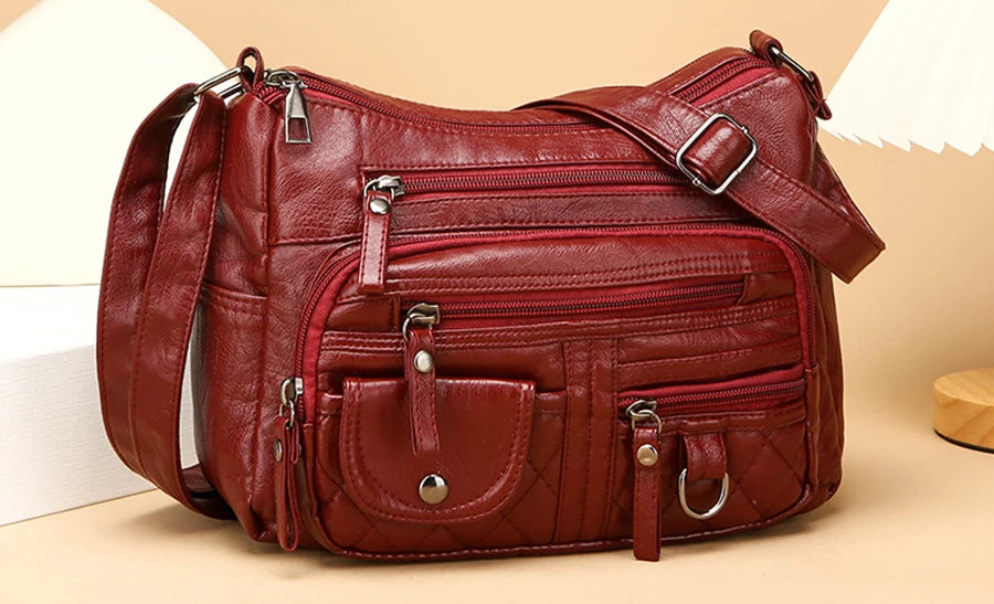 LANYIBAIGE Schultertasche Elegante - PU 12L Reißverschluss