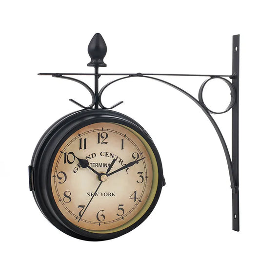 Double-Sided Vintage Wall Clock Creative Double-Sided Home Clock for Enjoying European Retro Style