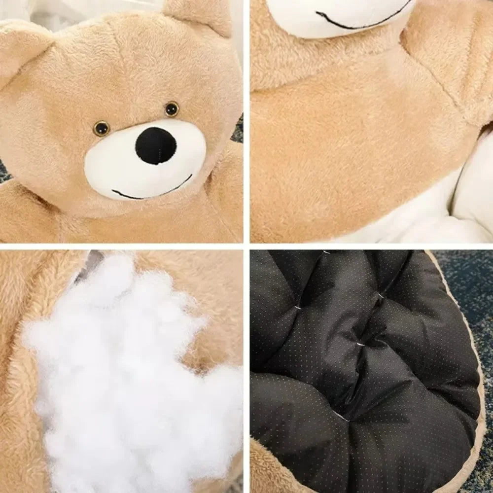 Dog Bed Semi-Enclosed Bear Pet Bed Ultra Soft Dog Nest  Removable Puppy Bed Wear Resistant Scratch Resistant Bed Mat Pet Product