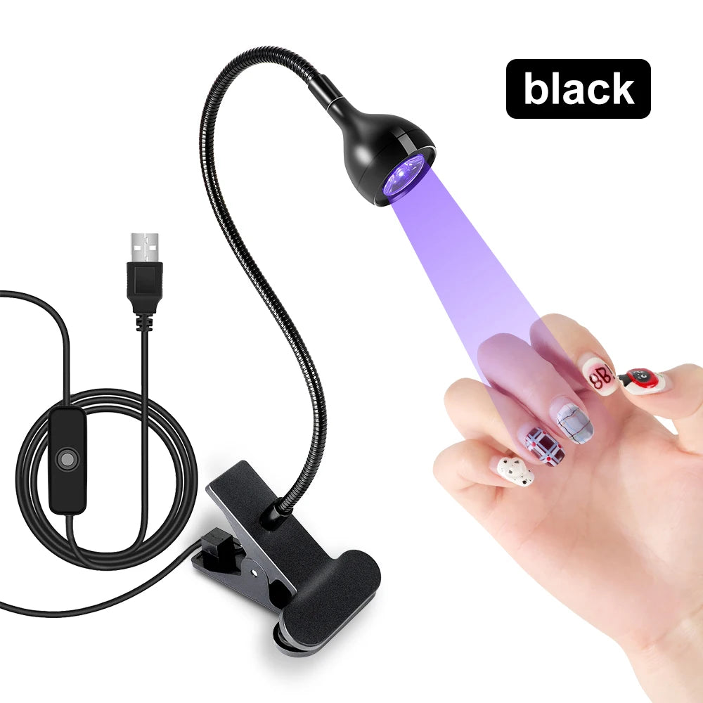 Nagel-Lampe 2025: Limegirl Nail LED UV Lamp Drying Gel Nails Polish - Clip-On Flexible Desk Mini Portable USB Nail Dryer Manicure Salon Collection