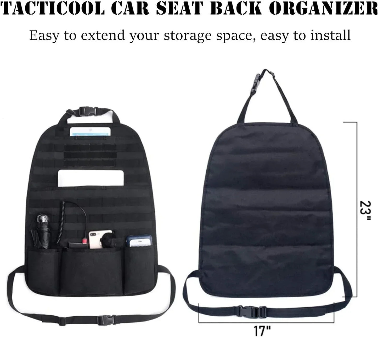 Car Back Seat Tactical Storage Bag Multifunctional Car Seat Storage Bag Military Outdoor Self-driving Hunting Seat Cover Bag