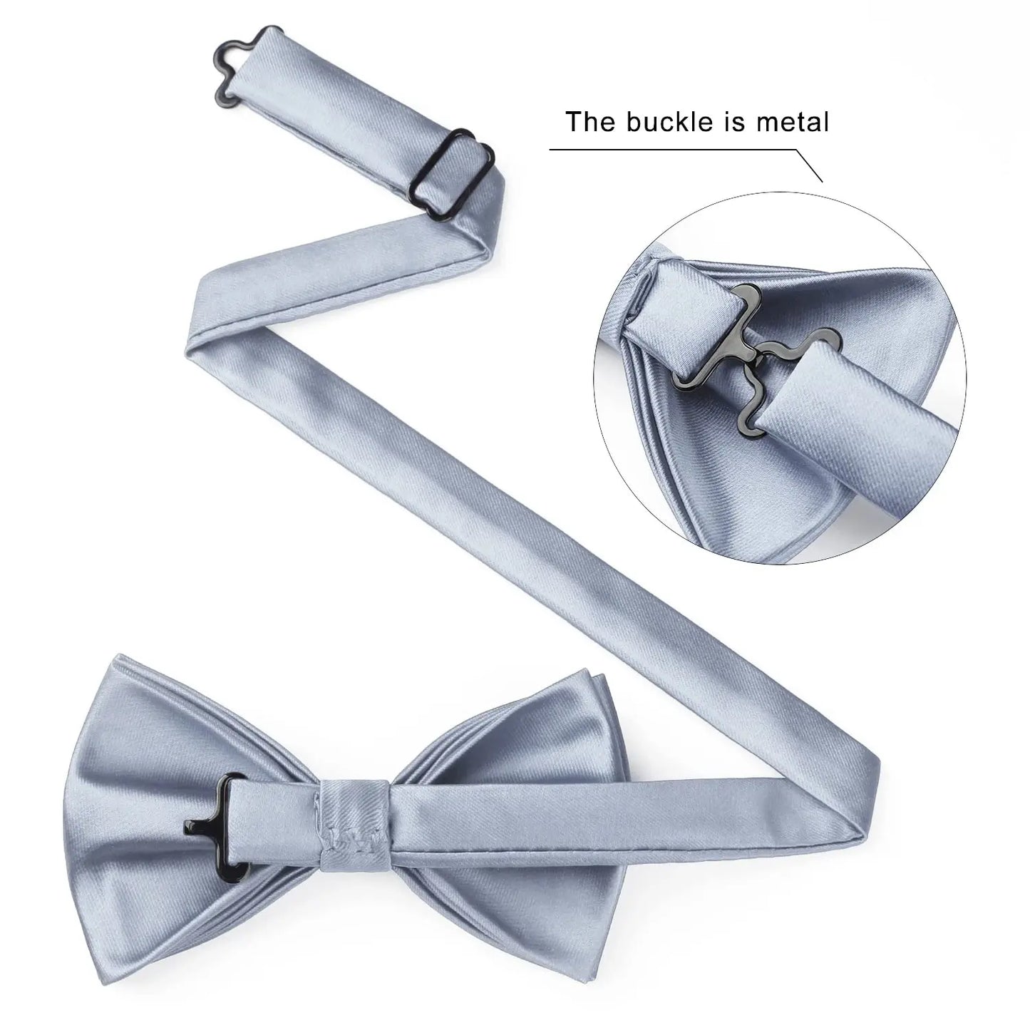 Hi-Tie Silk Mens Bow Tie Pocket Square Cufflinks Set Peach Pink Salmon Pre-tied Butterfly Knot Bowtie for Male Wedding Business