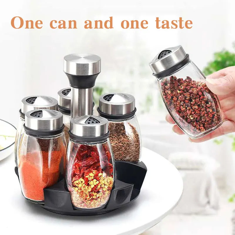 Choice Drehbares Gewürzglas Set Rotierend - 7 Stück 200ml