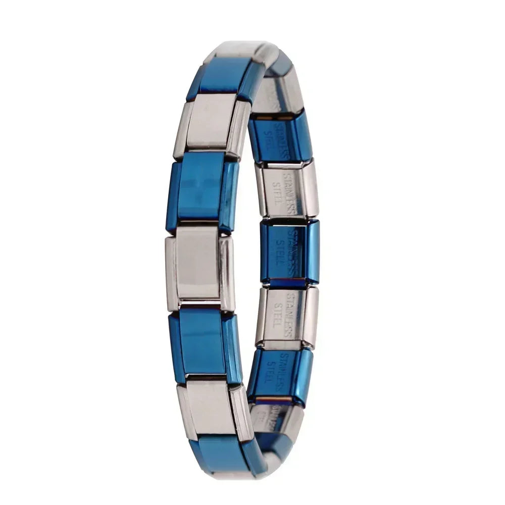 Hapiship Neue Damen Schmuck 9mm Breite Italienisch Elastisch Anhänger Armband Mode Edelstahl Armreif ST-