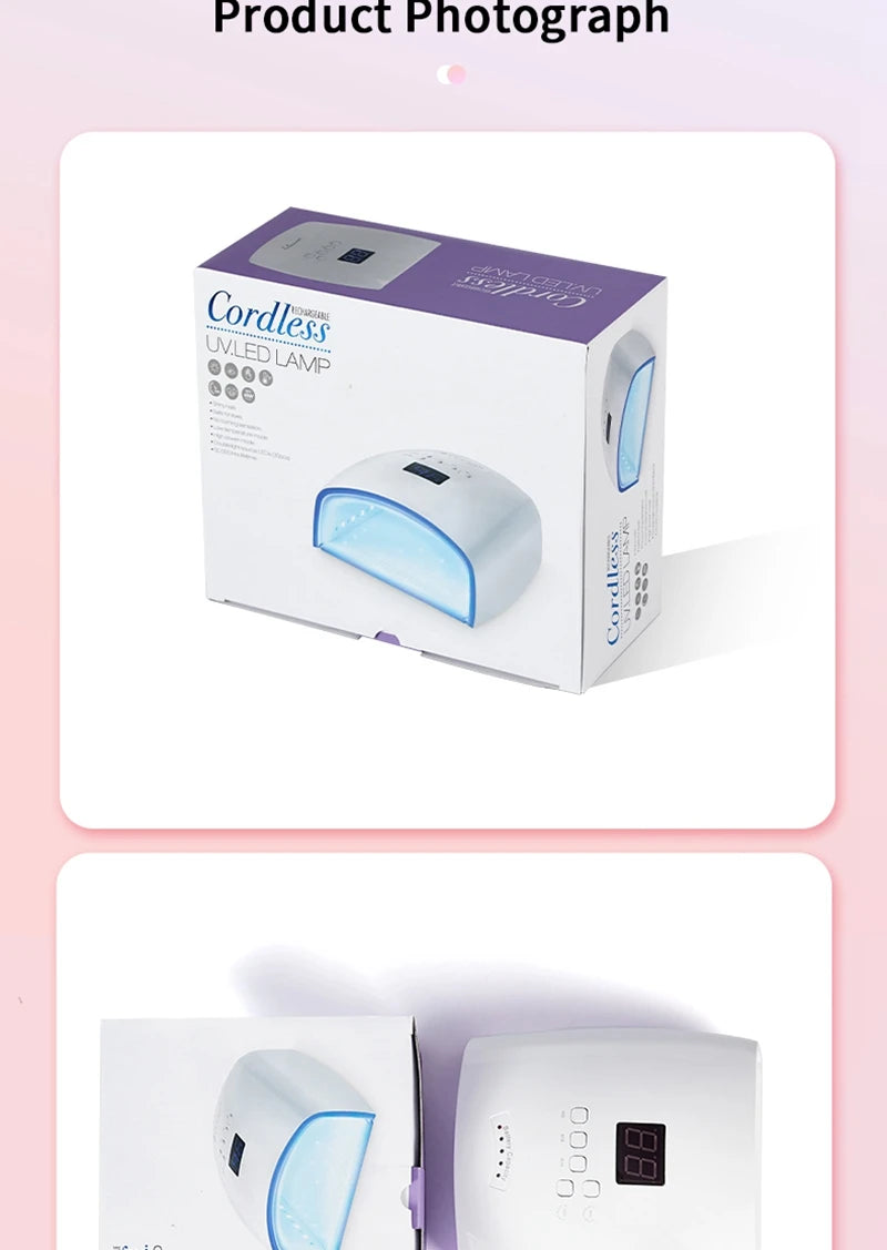 Rechargeable UV LED Lamp for Nails Wireless Gel Polish Nail Dryer Pedicure Manicure Light Cordless LED Nail Lamp For Manicure