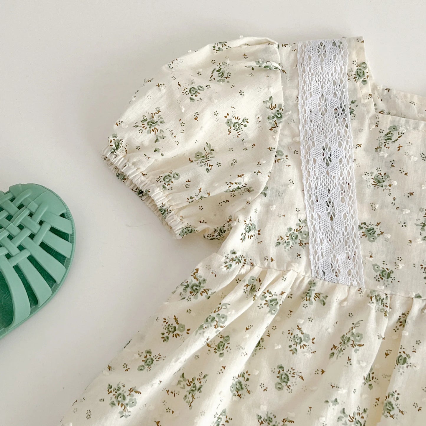 Infant Baby Girls Short Sleeve Green Printing Tops Shorts 2Pcs Clothing Sets Summer Baby Girls Children's Clothes Suit 0-3Yrs