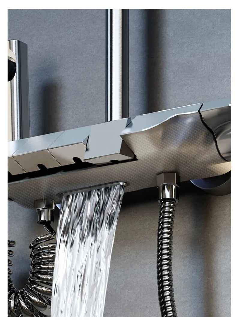 NONEM copper shower faucet set with digital display and four functions