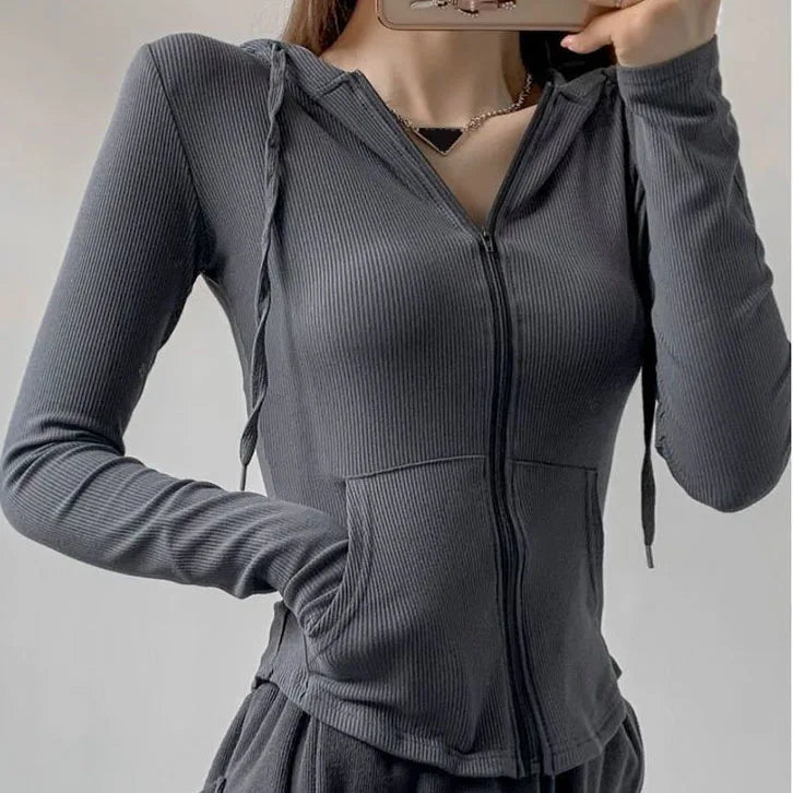 Rimocy Street Style Hoodie Reißverschluss - Kurz 4-16Zoll