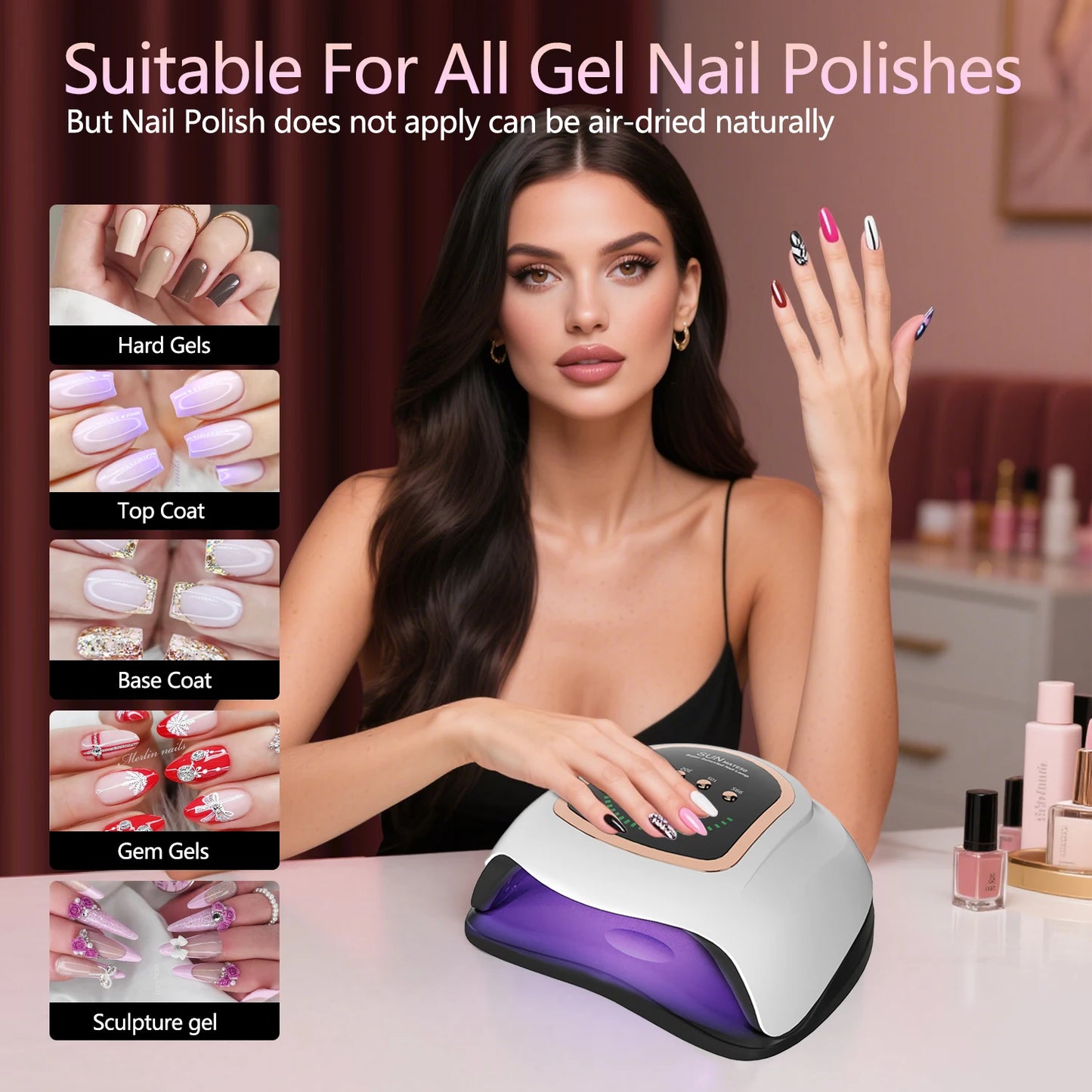 Professional Nail Dryer UV LED Lamp for Manicure Nails Gel Polish Dryer Light Nail Art Accessories Curing Gel Toe Nails Drying