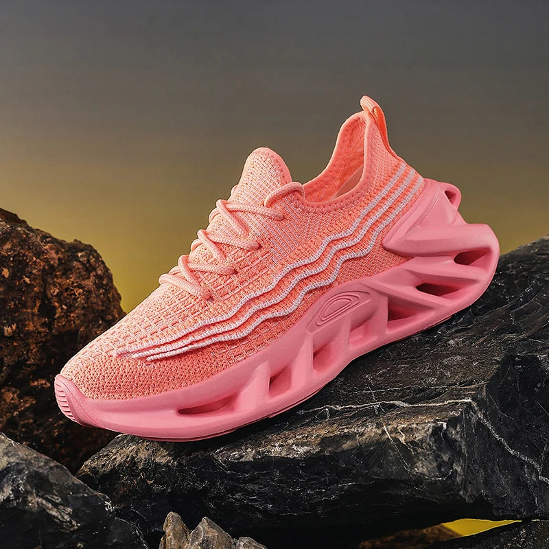 Herren Sneakers Leicht Laufschuhe Atmungsaktiv Mesh Komfortabel EVA Dick Sohle Rutschfest Tennis Walking Weiß Schuhe Für Männer