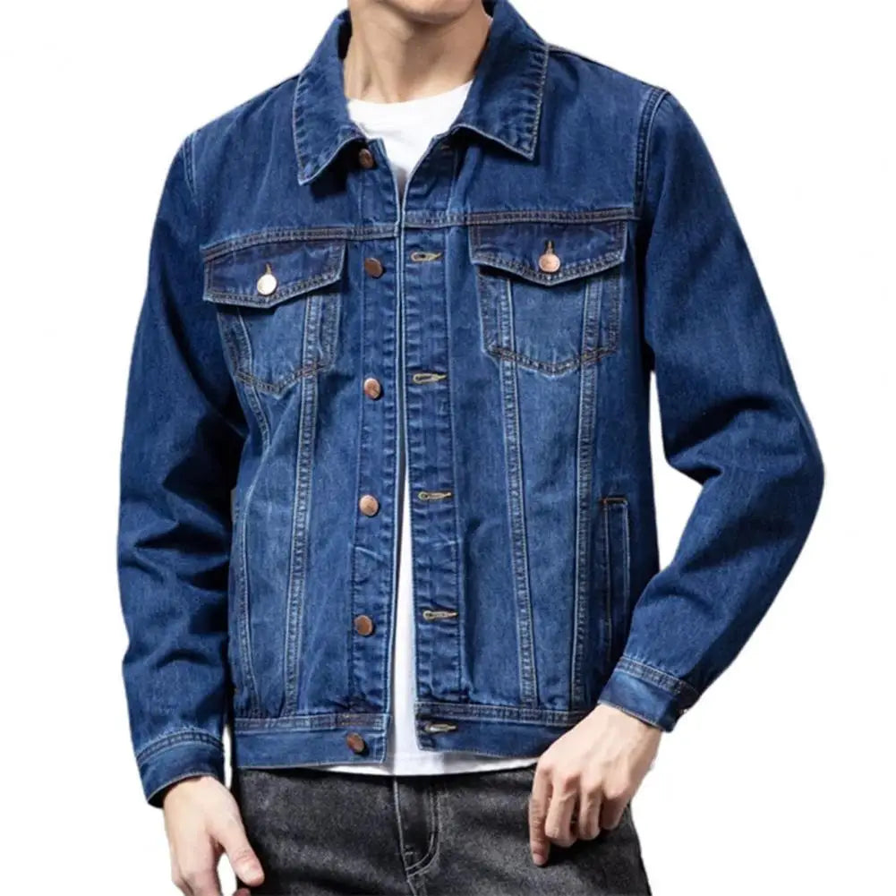 Casual Denim Jacket for Men Coat Single-breasted Cardigan Jacket Men Denim Coat Male Jacket chaquetas hombre куртка мужская