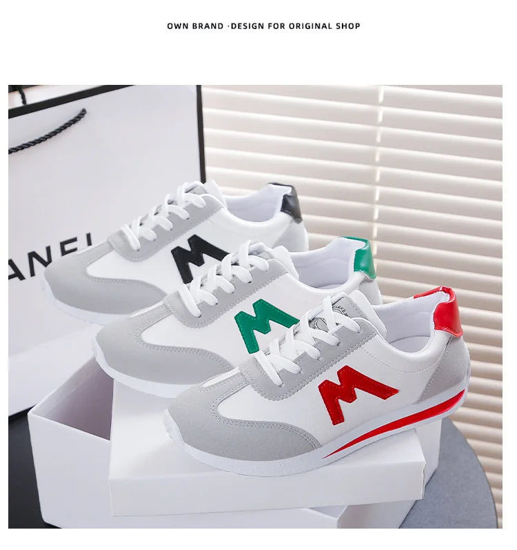 Zapatos Mujer  2024 Women's Round Head Sports Shoes Breathable Cross Lace-up Casual Sports Small White Shoes Tennis Sneakers