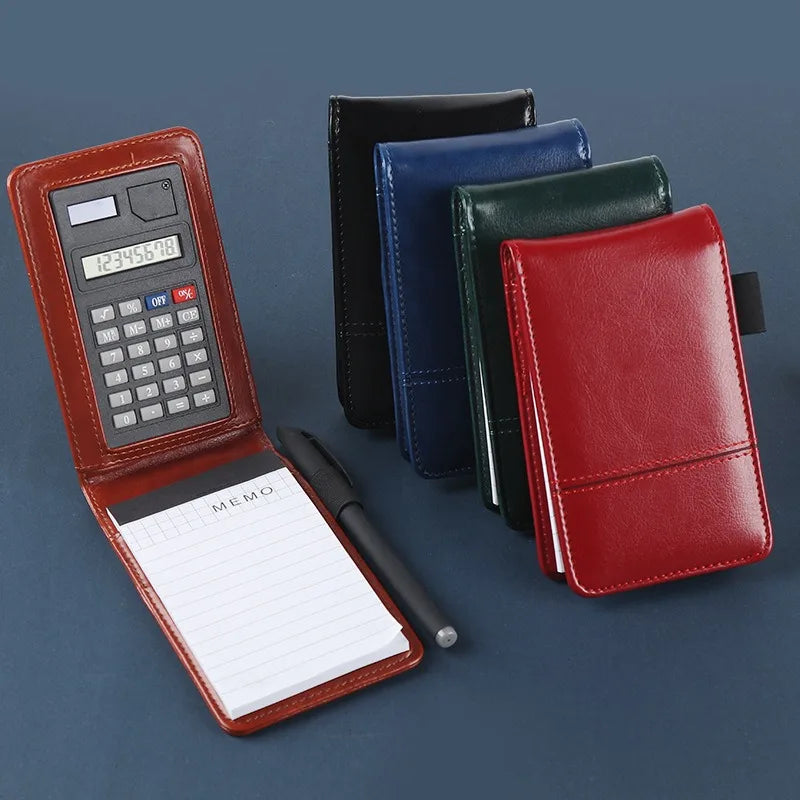 Portable PU Leather A7 Multifunctional Notebook Business Office Notebook with Calculator