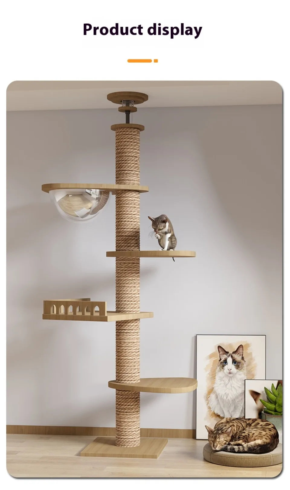 Katzen Zubehör Holz Katzen Baumhaus Katzen Spielzeug Kätzchen Klettern Kratzturm Multifunktion Haustier Möbel Katzen Klettergerüst