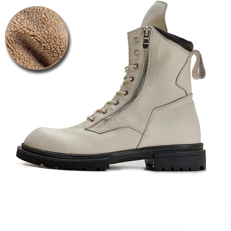 fashion luxury genuine leather designer british style handmade boots