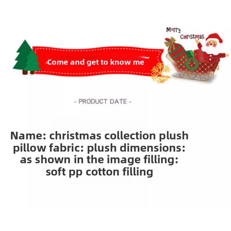 1PC 20cm Santa Claus deer pillow plush doll super soft doll girl Christmas tree home decoration Happy New Year holiday gift.