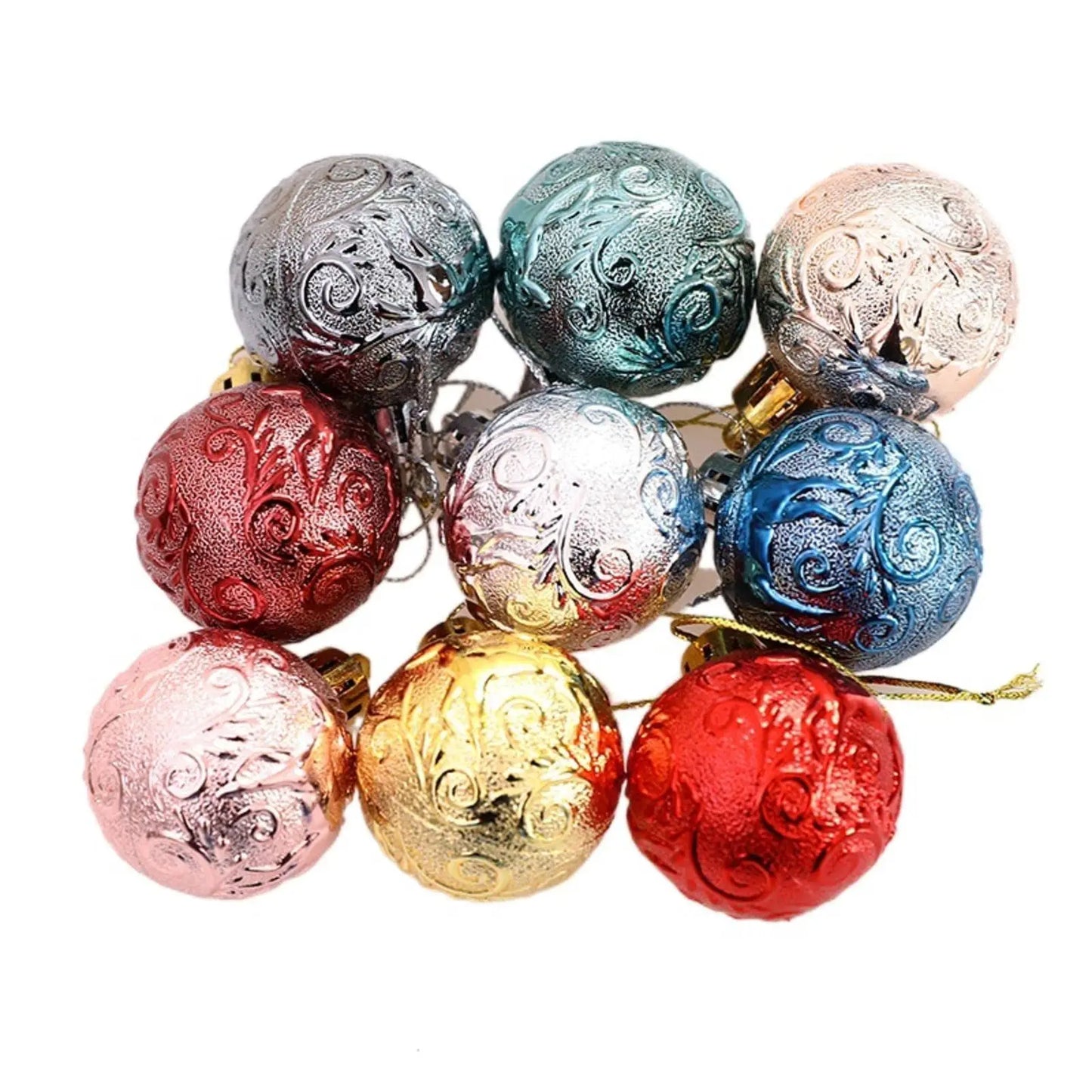 Choice Christbaumkugeln Glitzernde - Durchmesser 4 cm Kunststoff 12Stk