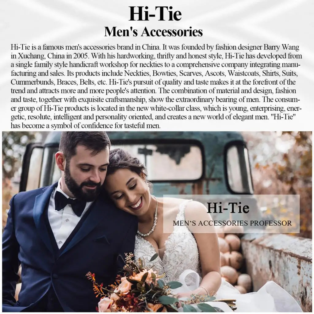 Hi-Tie Peach Pink Salmon Silk Mens Bow Tie Pocket Square Cufflinks Set Pre-tied Butterfly Knot Bowtie for Male Wedding Business