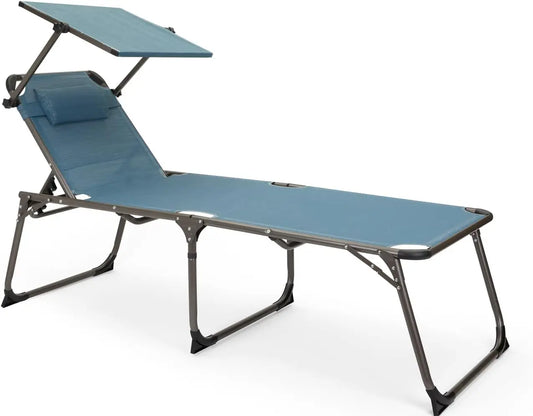SunFlex Dreibein-Liege Verstellbare Rückenlehne - 120 kg, 7,5 kg, 81x69x18 by Golden Bridge Store