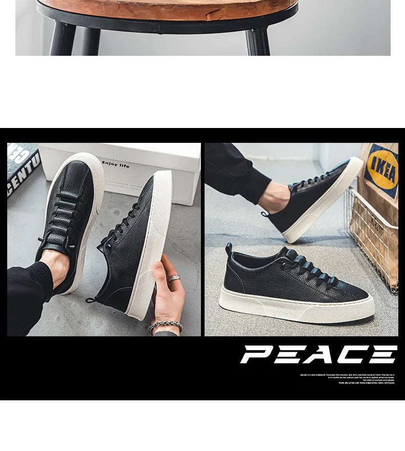 White Sneakers for Men 2024 Spring Fashion Casual Lace Up Round Toe Flat mens Running Sport Shoes Zapatillas Deportivas Hombre