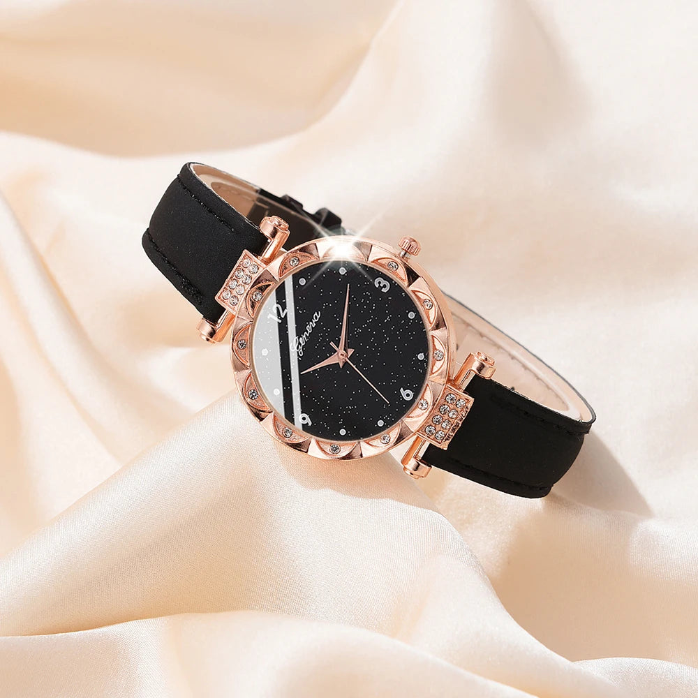 Frauen Uhren 5 Stück Set 2025 - Luxus Strass Frauen Fashion Elegant - Armbanduhr Quarz Uhr Mädchen Armband Geschenk
