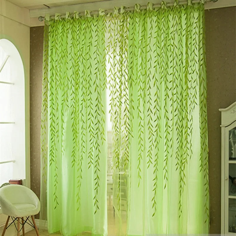 ZhejiangChoice Vorhang Blattmuster - 2 Paneele Polyester