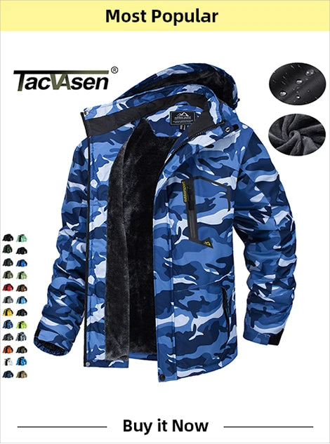Tacvasen Kapuzen-Fleecejacke - winddicht, warm, Gr. S-XXL