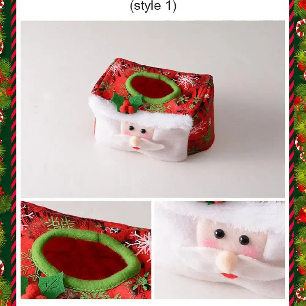 Christmas Decorative Tissue Paper Red Green Santa Claus Paper Sets Toilet Paper Bag Christmas Party Decor Home Desktop Decor