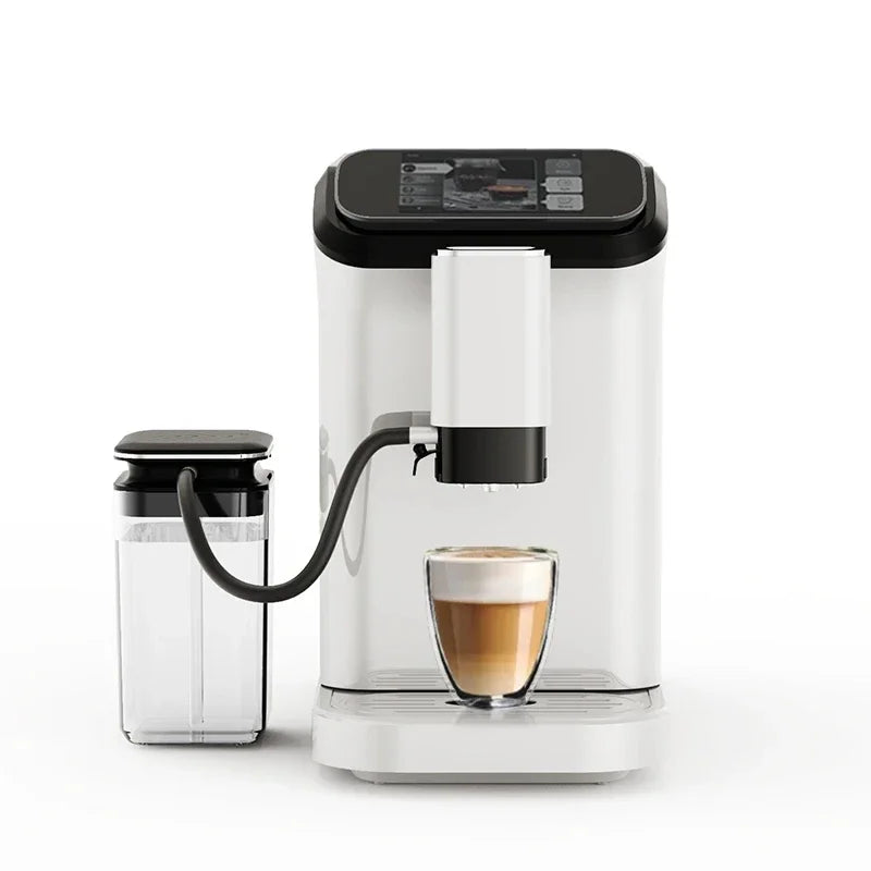 HiBREW Fully Automatic Espresso Machine Cappuccino Milk System 6 Coffee Varieties Intuitive Touch Display With Grinder H16
