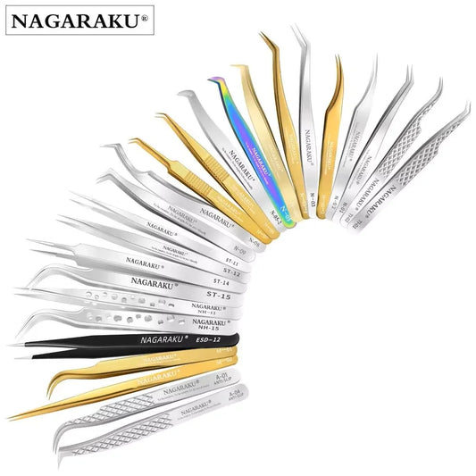 NAGARAKU Wimpernverlängerung Pinzette Makeup Edelstahl Wimpern 3D Präzise Clip