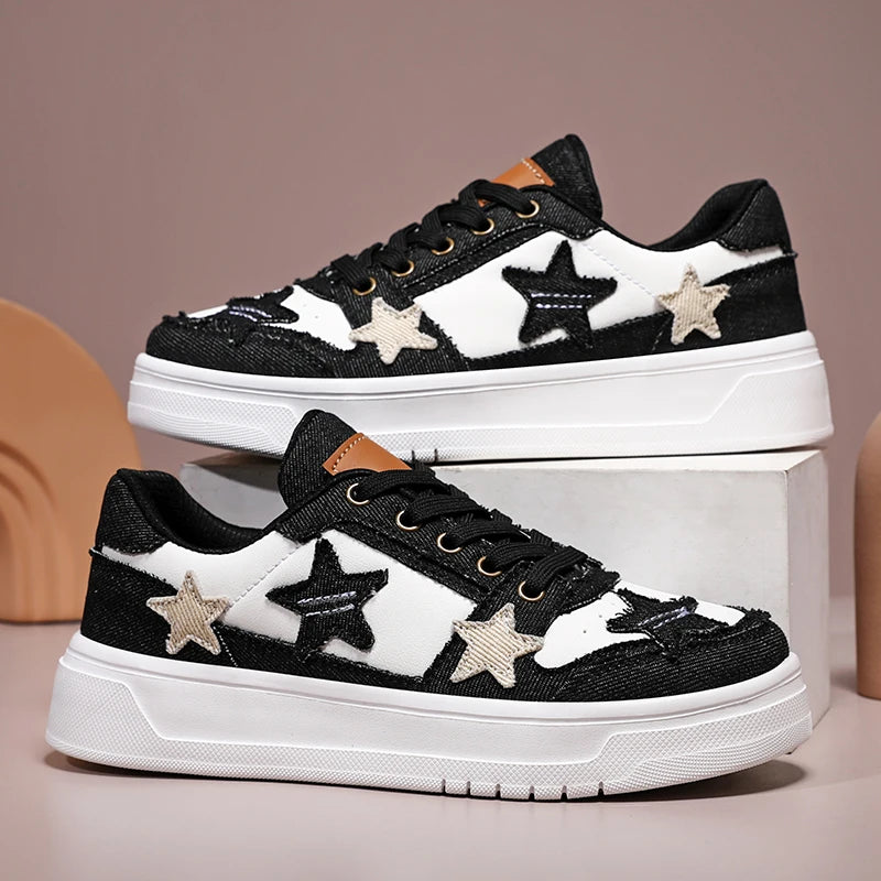 Men's Sneakers Fashion Star Skate Shoes Punk Hip Hop Style Student Sports 2 Summer All-match Non-slip Booster Casual Shoes