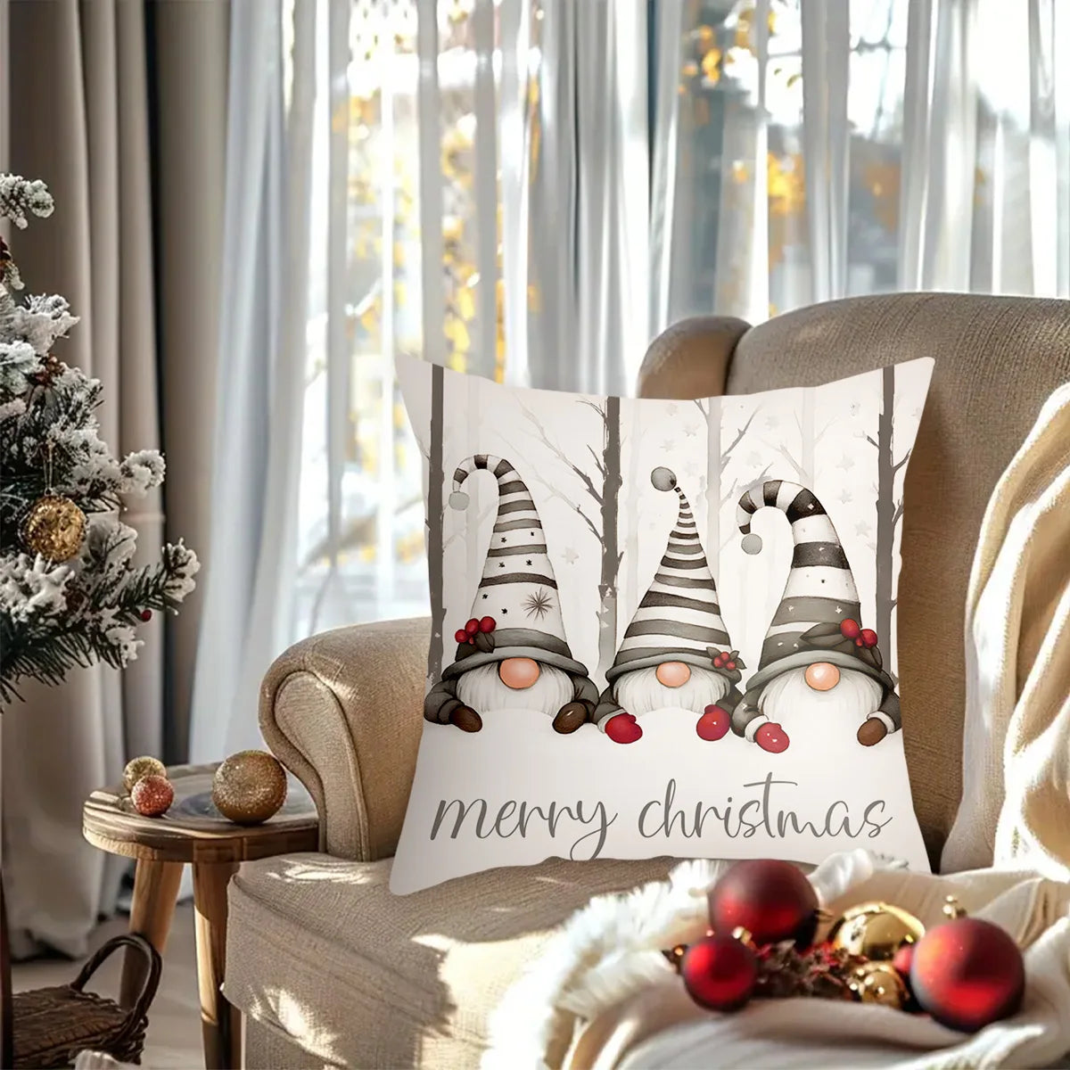 Christmas Nutcracker Pillow Cover Merry Christmas Decorations for Home 2025 Navidad Natal Xmas Sofa Pillowcase New Year 2026