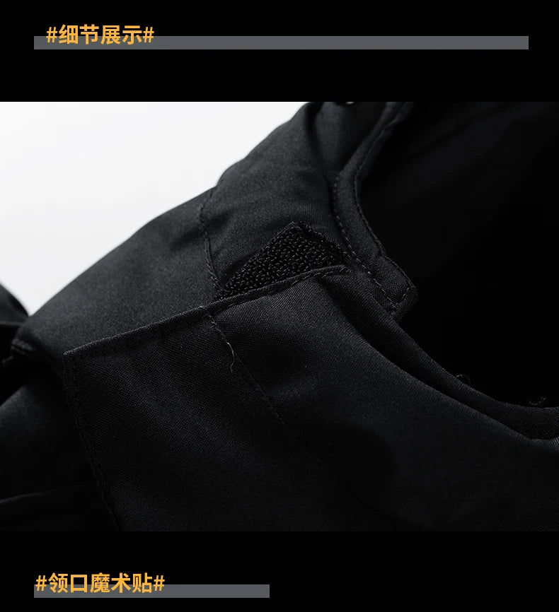 MAINKULCN Gepolsterte Kapuzenweste - Reißverschluss, Fleece-Fütterung, Größe 9XL 10XL