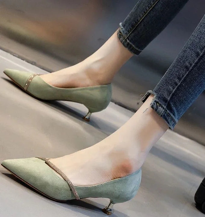 Niedriger Absatz Elegante Damen Pumps Rutschfest Spitze Zehen Damen Schuhe Beliebt Mit Rabatt Casual Im Angebot