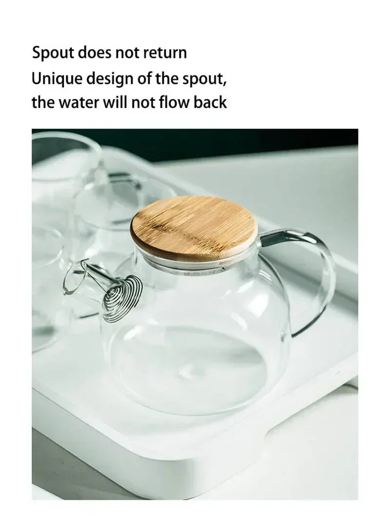 Borosilikat Teekanne Transparent Hitzebeständig - 1,8L Glas
