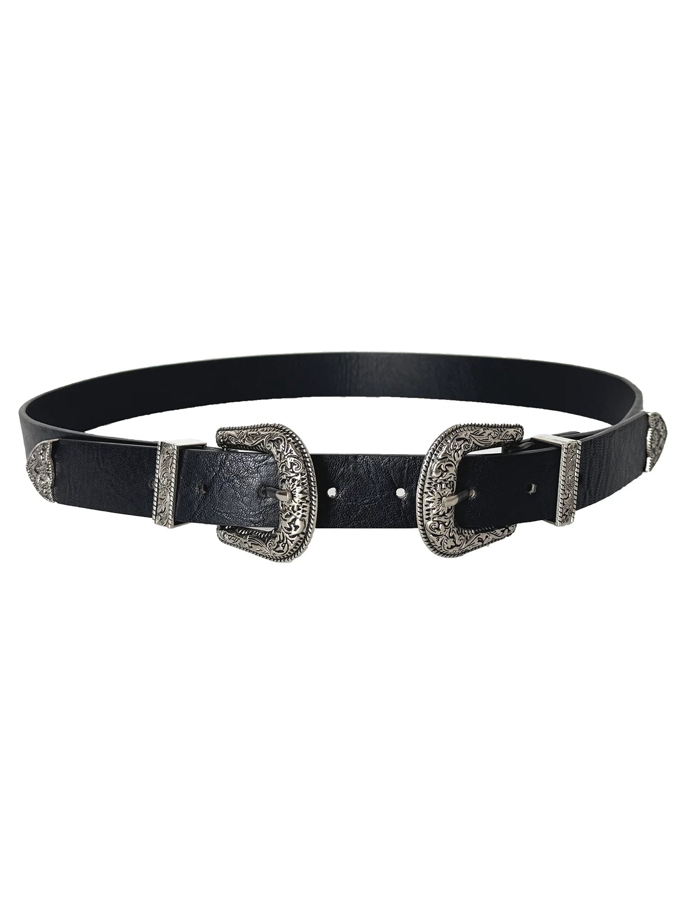 Women PU Leather Metal Double-end Waistband Y2k Fashion Elegant Street Belt Goth Punk Rock Waist Accessorie
