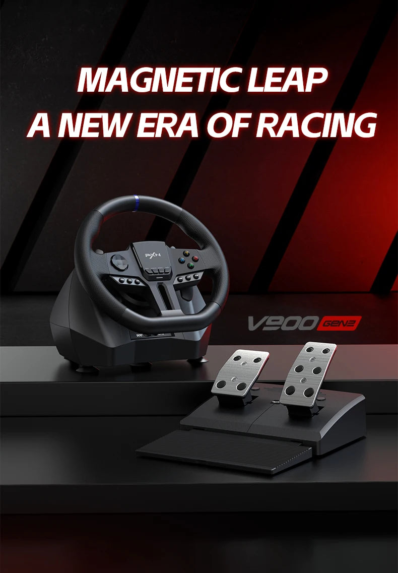 Gaming-Lenkrad 2025: PXN V900 GEN2 Driving Simulator 270°/900° Rotation - Racing Wheel mit Pedal Set für PC Switch PS4 Xbox Collection