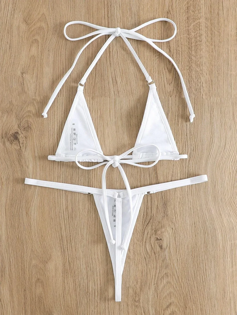 Elegant Micro Bikini Wire-Free Support Low Waist Design Mini Tanga Brazilian Frauen Schwimmanzug
