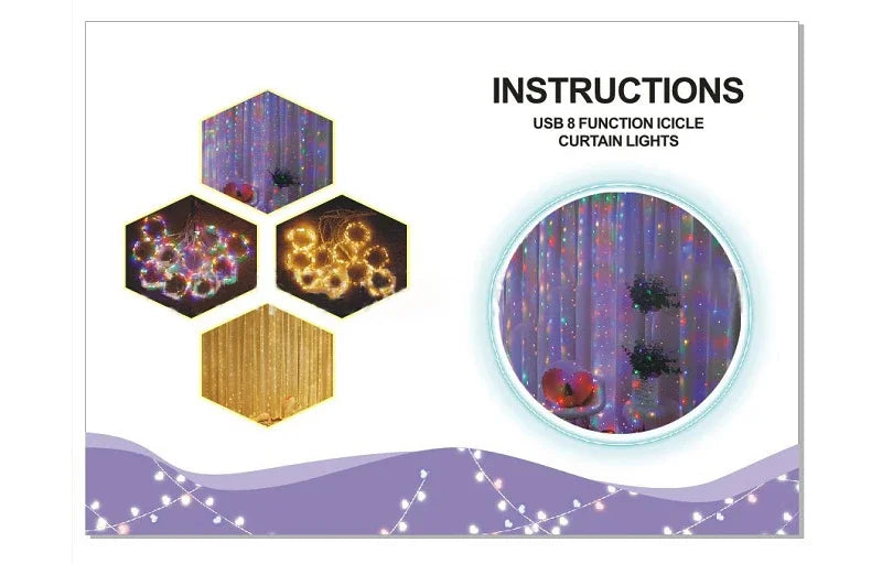 FEICAN Fairy LED Curtain Lights - USB Fernbedienung Wasserdicht