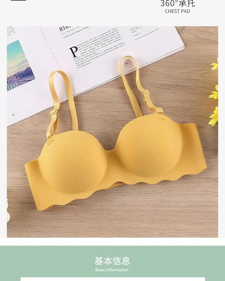 UXST Damen BH 2025 - Push-Up nahtloser BH bügellos einfarbig mit verstellbaren Trägern