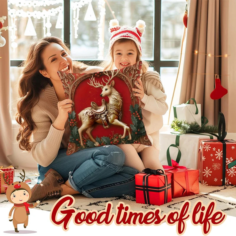 1pcs Christmas Pillow Cover Xmas Party Decoration 2025 Xmas Holiday Santa Claus Pillow Cover Navidad Natal New Year Gift 2026﻿﻿﻿