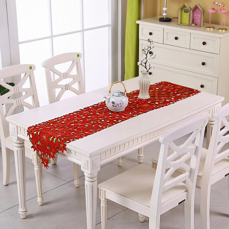 Neutral Table Decorations For Christmas Holly Luxury X Table Embroidered Inch Runner Table Christmas 70 15 Water Tablecloth