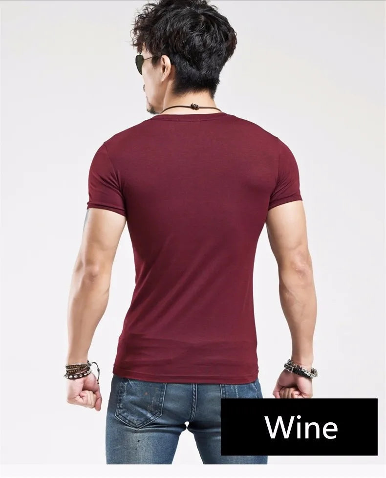MRMT V-Neck T-Shirt - 10 Farben S-5XL Gestrickt Baumwolle