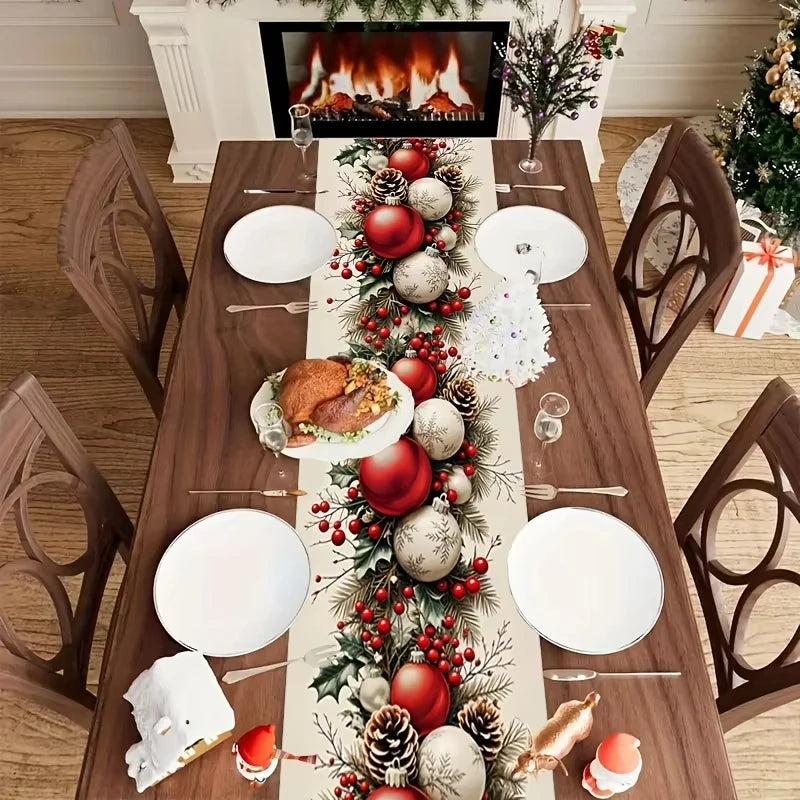 Table Runner - Festive Christmas Design | Ideal Home Holiday Decor & Gift Option