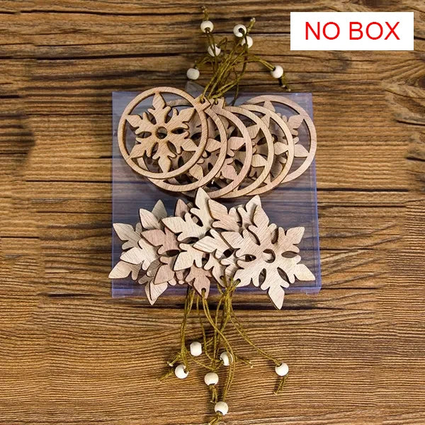 TissyChoice KH-035 Weihnachtsanhänger - 12 Stück Naturholz Ohne-Box