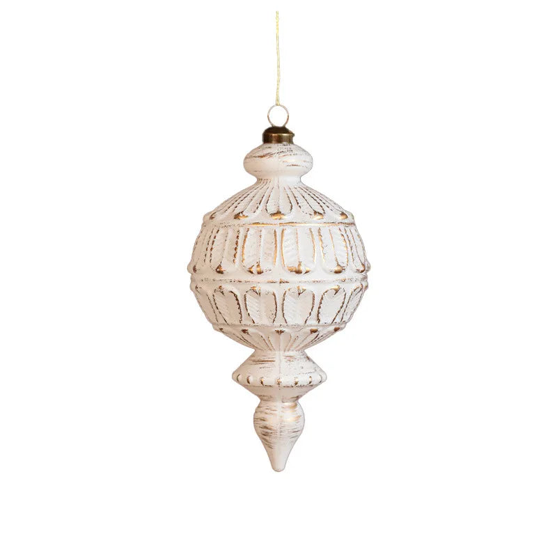 Weihnachten Hängende Anhänger Retro Weiß Gold Ornament Matte Schneeflocke Dekoration Hochwertige Weihnachtsbaum Dekoration Für Fenster