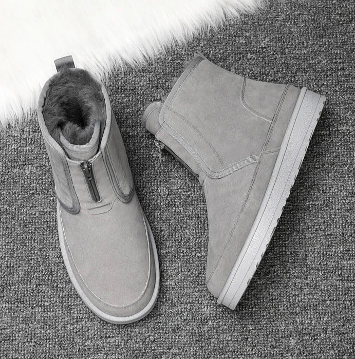 Ghete de iarnă Shangkaka, căptușite călduros - fermoar, căptușeală din pluș, talpă antiderapantă