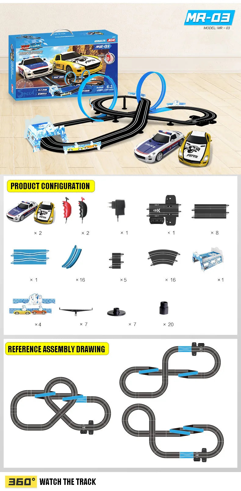 Railway Track Toy Set Racing Track Electric Double Remote Control Car Interactive Autorama Circuit Voiture Toy For Boy Children