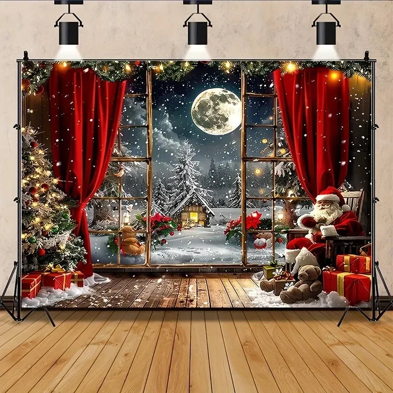 Guangdong Weihnachts Hintergrund Santa - Winter Nacht 35x45/73x95 cm